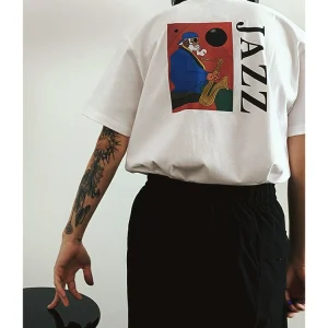 MRSOLIS SS24 Jazz Jazz Music Theme Soul Healing vintage cotton short sleeve T-shirt – Image 5
