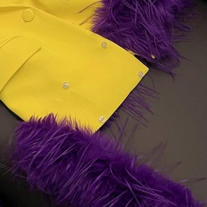Nouveau printemps 2025 européen et américain Blazer détachable plume mode femme Blazer D930 – Image 3