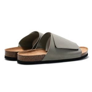 RUIZUSTOCK Hommes Cork Pantoufles Tendance Étudiant Tongs Hommes Chaussures de plage Cuir Nubuck – Image 4