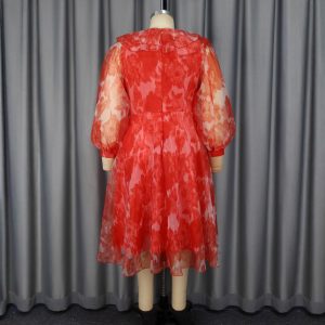 fête banquet plus taille robe trapèze – Image 3