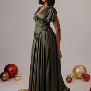Bat sleeve slimming waist seal long skirt bat sleeve slimming waist seal long skirt – Image 4