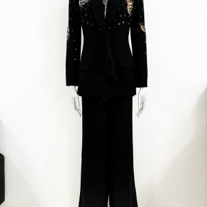 New Star Fashion Heavy Industry Three-dimensional Butterfly Beads Diamond Suit Trousers Set Two-piece Set – Image 6