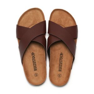 RUIZUSTOCK Été Nouveau Hommes Liège Pantoufles Chaussures De Plage Étudiant Croix Bretelles Pin Sandales – Image 5