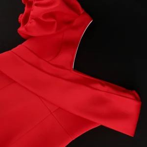 big size dress for women red dress fat lady party dress new – Image 4