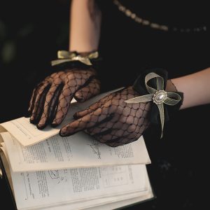 Gants noirs, banquet, robe de mariée, robe de soirée, fête, – Image 3