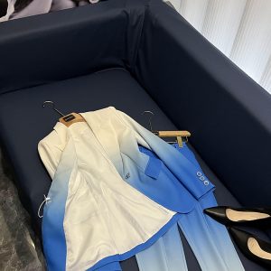 Mode, luxe, vêtements de cérémonie professionnels, costume slim dégradé vert de haute qualité, pantalons pour femmes, ensemble deux pièces A923 – Image 8