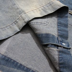 fashion brand denim shirt washed tassel cartoon embroidery short-sleeved shirt – Image 6