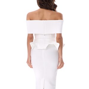 hot selling European and American foreign trade women's one-shoulder dress two-piece ruffle hip dress women – Image 3