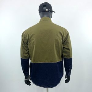 Nouveau Homme Tendance Marque Denim Couture Chemise Ji Ming Ligne Contraste Ample Casual Chemise À Manches Longues Hommes – Image 5