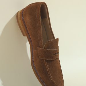 Mocassins vintage Yue Shen Shi, cuir véritable pour hommes, chaussures pour hommes à semelles souples décontractées faites à la main, daim de vache, chaussures à enfiler à un pied – Image 4