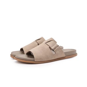 2025 new leather slippers, men's fashion brand, simple fashion flip-flops, summer breathable, casual and versatile sandals – Image 5