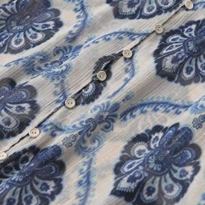 KASLEAD New Women's European and American Style Fashion Versatile Metallic Thread Print Shirt 2460118 – Image 3