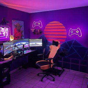New cross-border led neon gamepad men's version women's ambience lamp interior decoration light back panel neon light – Image 5