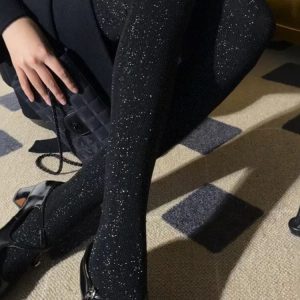 Noir Brillant Soie Jambe Chaussettes Pure Désir Chaud Leggings Printemps et Automne Nouveau Argent Soie Collants – Image 3