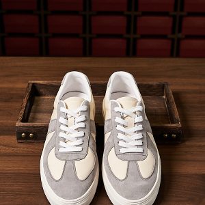 Chaussures d’entraînement allemandes en cuir faites à la main, chaussures de planche de sport décontractées pour hommes, petites chaussures blanches, chaussures de planche classiques portables rétro – Image 4