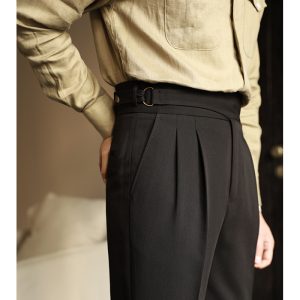 Gurge pants men's spring-summer business drape gentleman casual pants naples no-iron straight high waist pants – Image 6