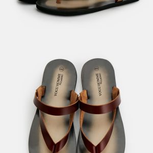 Large dock layer cowhide summer slippers men's non-slip casual leather flip-flops trendy breathable clip-on beach shoes – Image 6