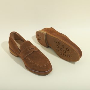 Mocassins vintage Yue Shen Shi, cuir véritable pour hommes, chaussures pour hommes à semelles souples décontractées faites à la main, daim de vache, chaussures à enfiler à un pied – Image 5