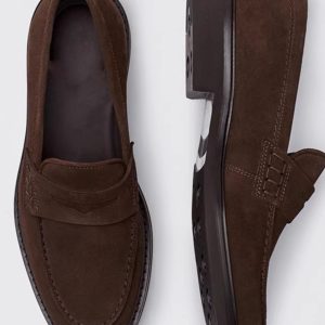 WALK ZARA Nouveau Hommes Chaussures Marron Suede Mocassins Casual Beanie Shoes Cowhide Boat Shoes – Image 4