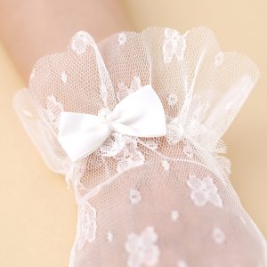 Français élégant dentelle noire mariée gants vintage short sexy robe dîner lolita accessoires photo – Image 6