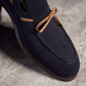 Mocassins vintage en cuir britannique, chaussures à enfiler, tuque, chaussures à enfiler, chaussures pour hommes, daim – Image 4