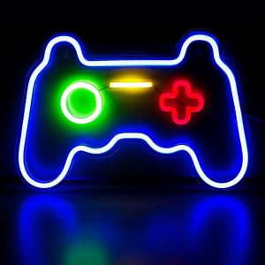 New cross-border led neon gamepad men's version women's ambience lamp interior decoration light back panel neon light – Image 3