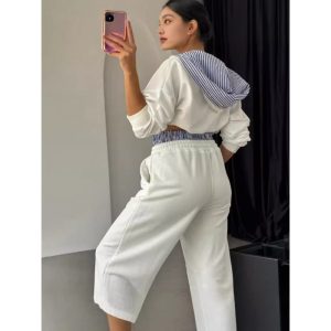 Autumn Europe and the United States Amazon Women's Cross-border Foreign Trade New Casual Fashion Cardigan High Waist Hooded Suit Pants – Image 5