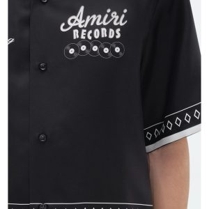 En stock nouveau Amiri FW24 Printemps/Été Design Sense Letter Print Polo Shirt Unisexe Tendance – Image 4
