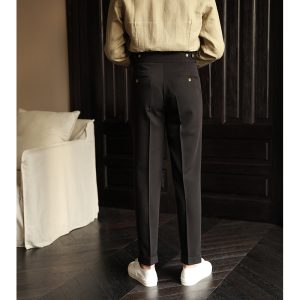 Gurge pants men's spring-summer business drape gentleman casual pants naples no-iron straight high waist pants – Image 5