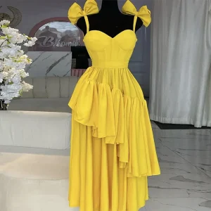 European and American cross-border women's 2025 spring new bow suspenders V-neck ruffle dress – Image 5