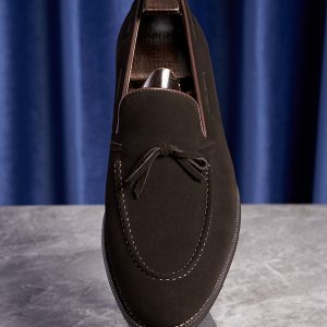 Mocassins vintage en cuir britannique, chaussures à enfiler, tuque, chaussures à enfiler, chaussures pour hommes, daim – Image 6