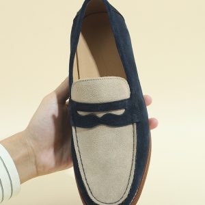 Mocassins vintage Yue Shen Shi, cuir véritable pour hommes, chaussures pour hommes à semelles souples décontractées faites à la main, daim de vache, chaussures à enfiler à un pied – Image 3