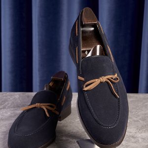 Mocassins vintage en cuir britannique, chaussures à enfiler, tuque, chaussures à enfiler, chaussures pour hommes, daim – Image 3