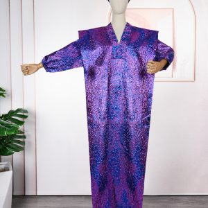 Jacquard cloth loose version robe cross border foreign trade africa women's plus size dress headscarf – Image 6