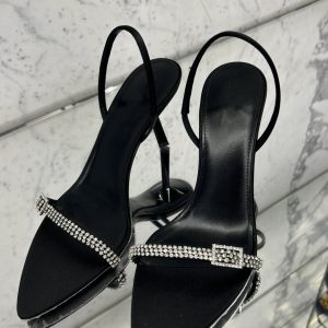 Versatile new summer stiletto heels women's pointed toe rhinestones French beautiful sandals women's stiletto heels with a straight strap women's shoes – Image 3