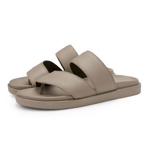 Leather slippers men's 2025 summer casual breathable sandals outdoor non-slip flip flops platform soled trendy beach shoes – Image 5