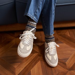 Chaussures d’entraînement allemandes en cuir faites à la main, chaussures de planche de sport décontractées pour hommes, petites chaussures blanches, chaussures de planche classiques portables rétro – Image 6