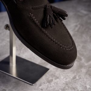 Mocassins vintage en cuir britannique, chaussures à enfiler, tuque, chaussures à enfiler, chaussures pour hommes, daim – Image 7