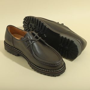 Chaussures derby : vêtements cargo vintage en cuir britannique pour hommes, mocassins, cuir de vachette à bout rond, chaussures basses en cuir à lacets – Image 6