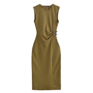 Foreign trade 2025 spring new dresses women's European and American style sleeveless round neck temperament design niche 3644164 – Image 5