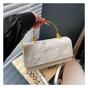 bags bags 2025 new forest sweet girl fashion lace butterfly foreign shoulder chain small square bag tide – Image 5