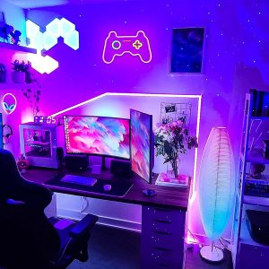 New cross-border led neon gamepad men's version women's ambience lamp interior decoration light back panel neon light – Image 7