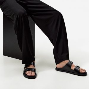 MD Hommes Chaussures De Plage Résistant À L’usure Cool En Plein Air Maison Antidérapant Première Couche Peau De Vache Sandales Secondaires Pantoufles – Image 3