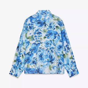 ZA25 Spring New Women's Flower Print Fashion Drap Lapel Long Sleeve Shirt 5029055 5029053 – Image 6