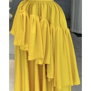 European and American cross-border women's 2025 spring new bow suspenders V-neck ruffle dress – Image 3