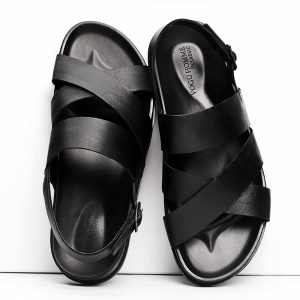 Roman sandals summer leather sandals British personality men's shoes casual sandals and slippers men's beach shoes trendy men's shoes – Image 4