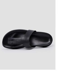 European station slippers men's summer men's sandals flip flops men's tide leather simple British beach shoes thick bottom slippers – Image 5