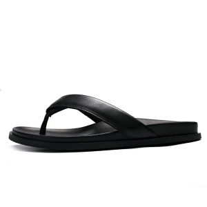Outdoor trendy comfortable flip flops men's summer leather slippers men's leather sandals casual cowhide flip flops men – Image 4