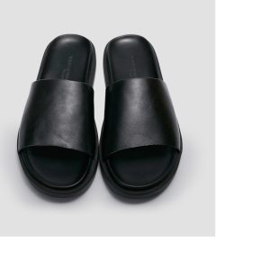 European station British leisure summer sandals and slippers leather sandals and slippers flat bottom thick bottom word drag beach shoes tide drag – Image 6