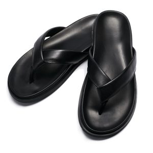 Outdoor trendy comfortable flip flops men's summer leather slippers men's leather sandals casual cowhide flip flops men – Image 5
